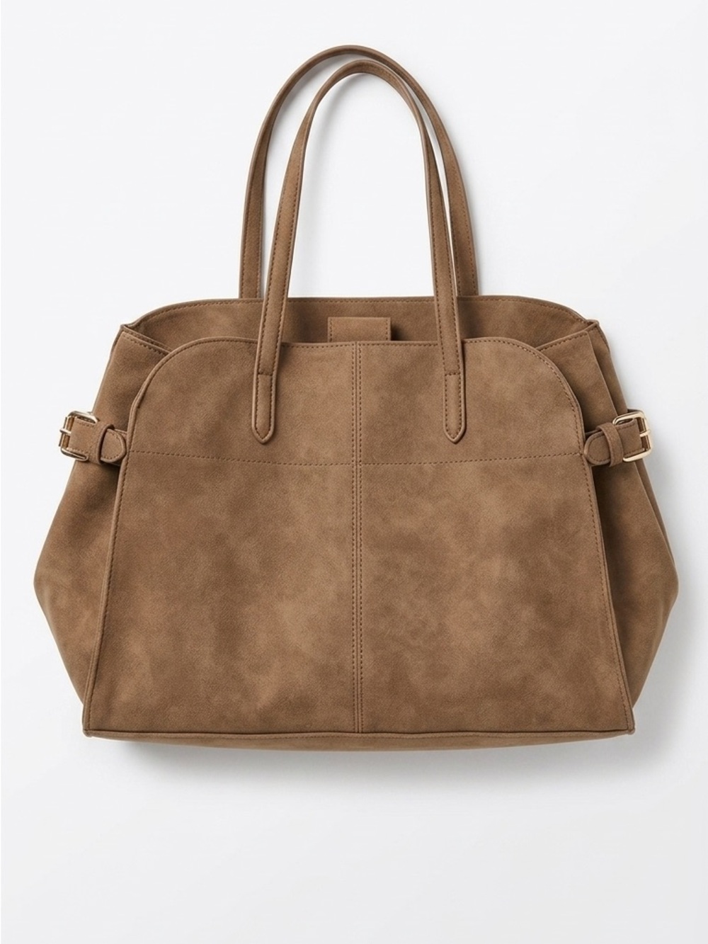 Classic Brown Suede Tote Bag